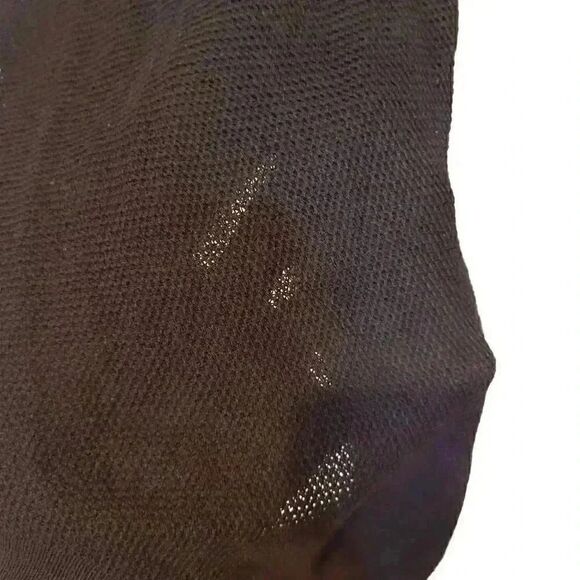 Banana Republic Women's Black Cotton/Viscose/Wool Gauzy Knit Open Front Front Ca - Picture 6 of 11